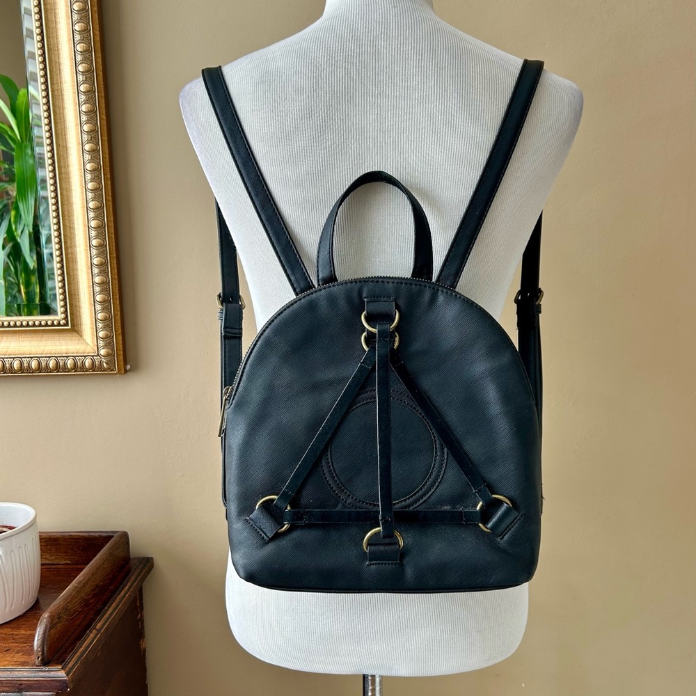 Lougefly Harry Potter Deathly Hallows Mini Backpack Black Elder Wand